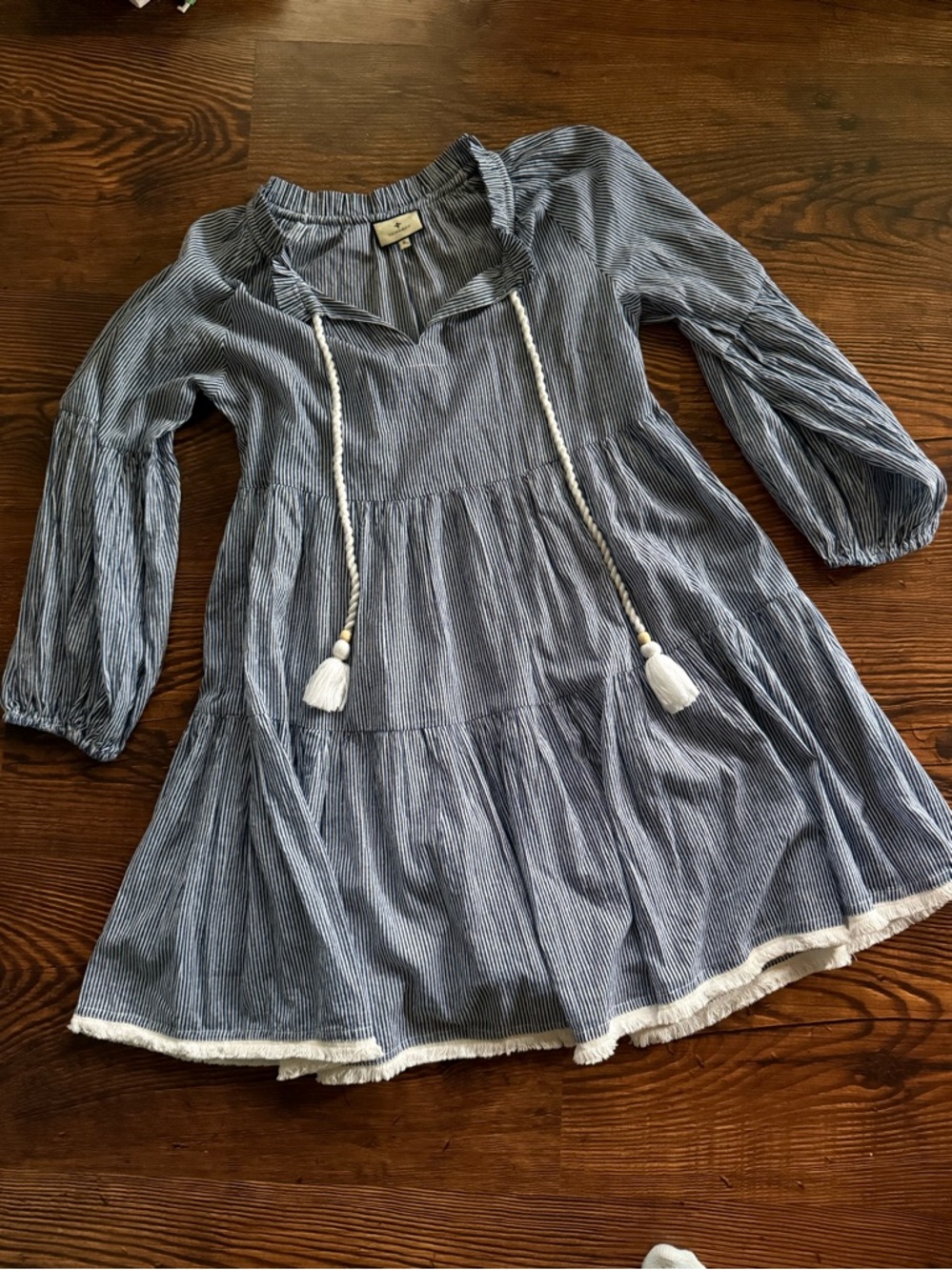 Tuckernuck Nautical Navy & White Striped Tassel Dress - Picture 2 of 5